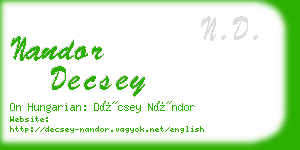 nandor decsey business card